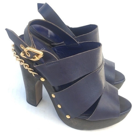 Carvela Kurt Geiger ChainStud Detailed Leather Platform Sandals 37 - Picture 6 of 14